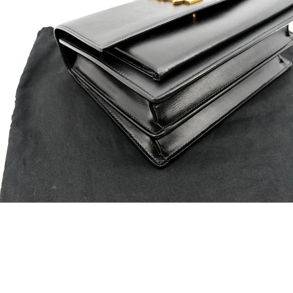 YVES SAINT LAURENT  Monogram Sunset Medium Leather Shoulder Bag Black - Picture 9 of 13